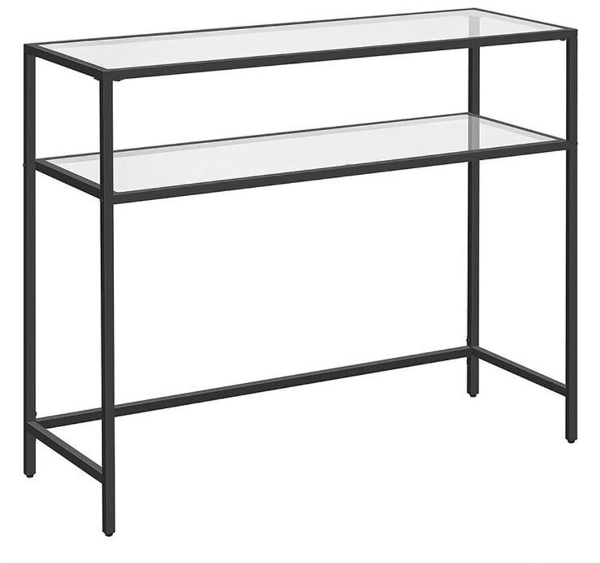 CALICOSY - Metaalconsole met 2 glazen planken L90 cm - SELIA