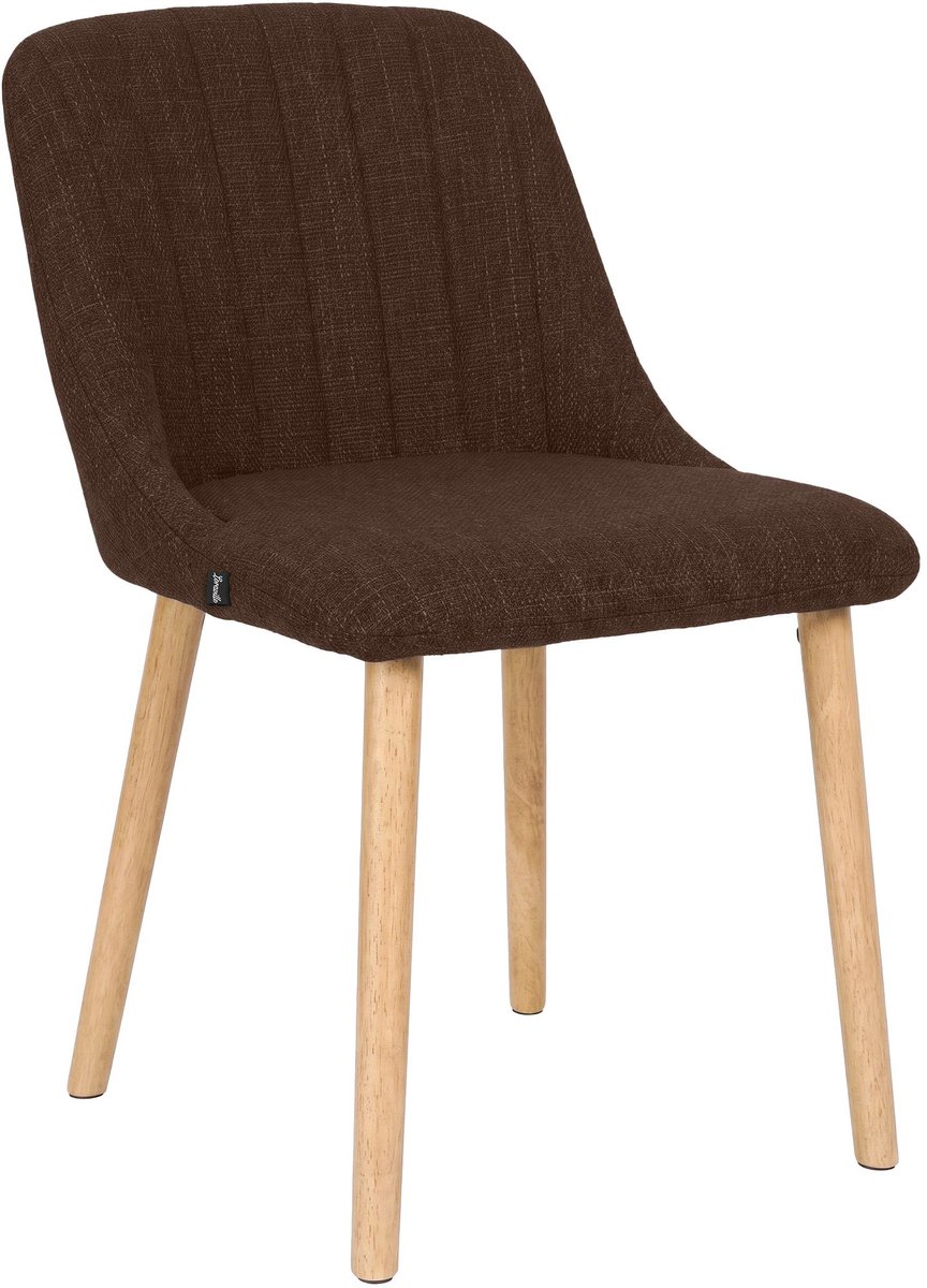 CLP Eetkamerstoel Arie - Houten Onderstel - Scandinavisch - Stof/bruin