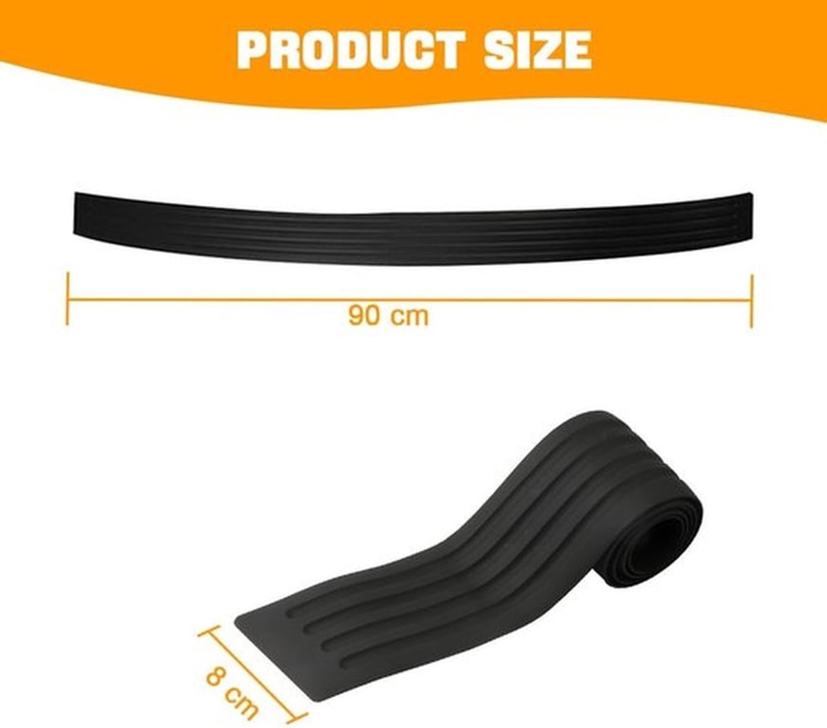 - Beschermsticker autodeurdrempel - Krasbestendig - 90 cm - Deurbescherming - Auto-accessoire - Zwart