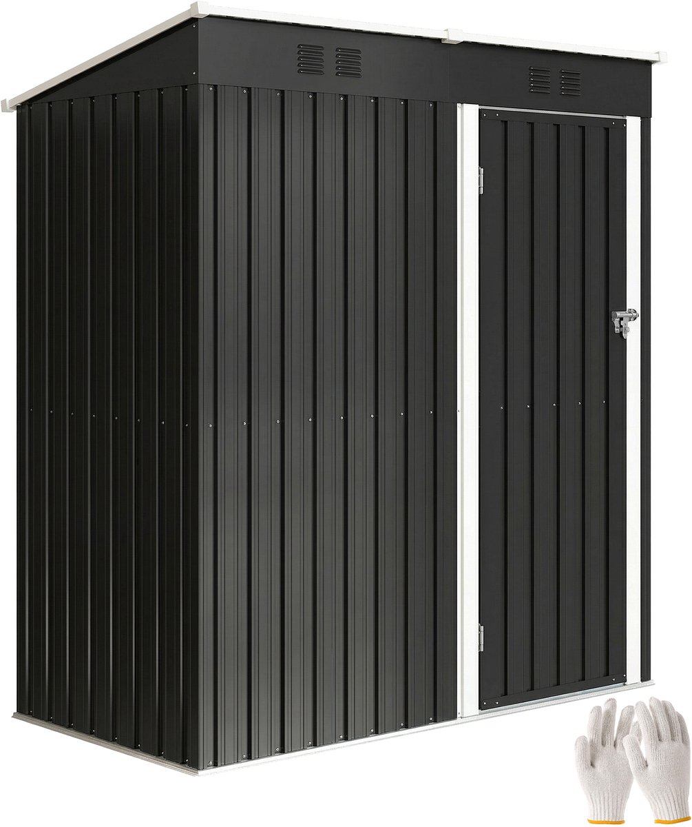 Metalen tuinschuur - 1 - 37 m² - afsluitbaar - met ventilatie - lessenaarsdak - 163 x 90 x 179 cm