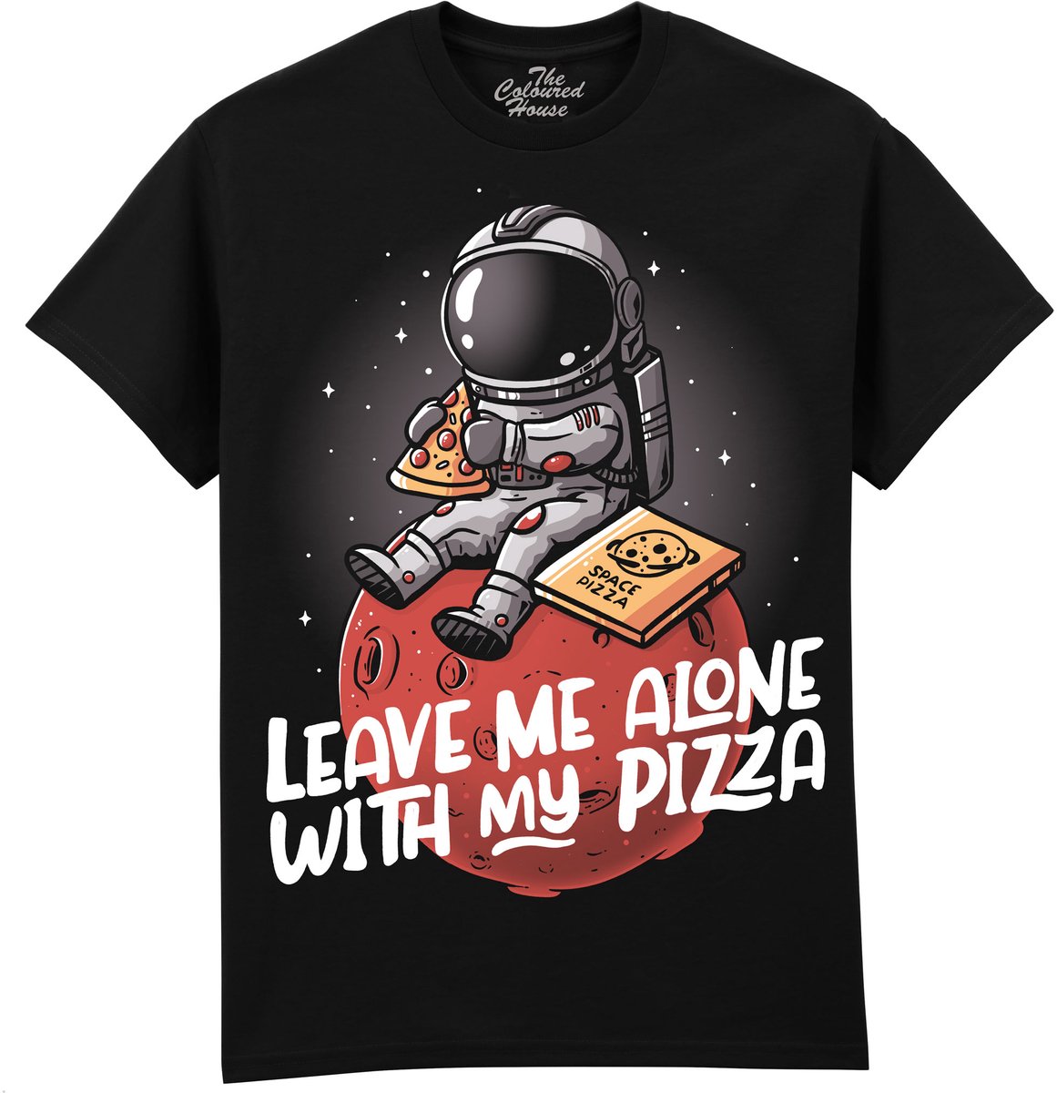 Astronaut Leave Me Alone Pizza The Coloured House T-shirt 3XL