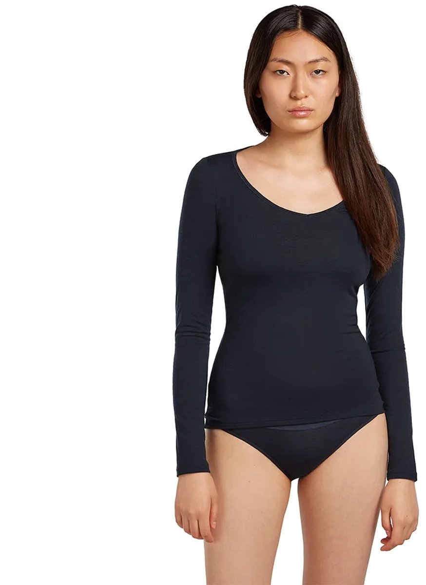Icebreaker Merino 150 Siren Sweetheart Lange Mouwen Basislaag Zwart XL Vrouw