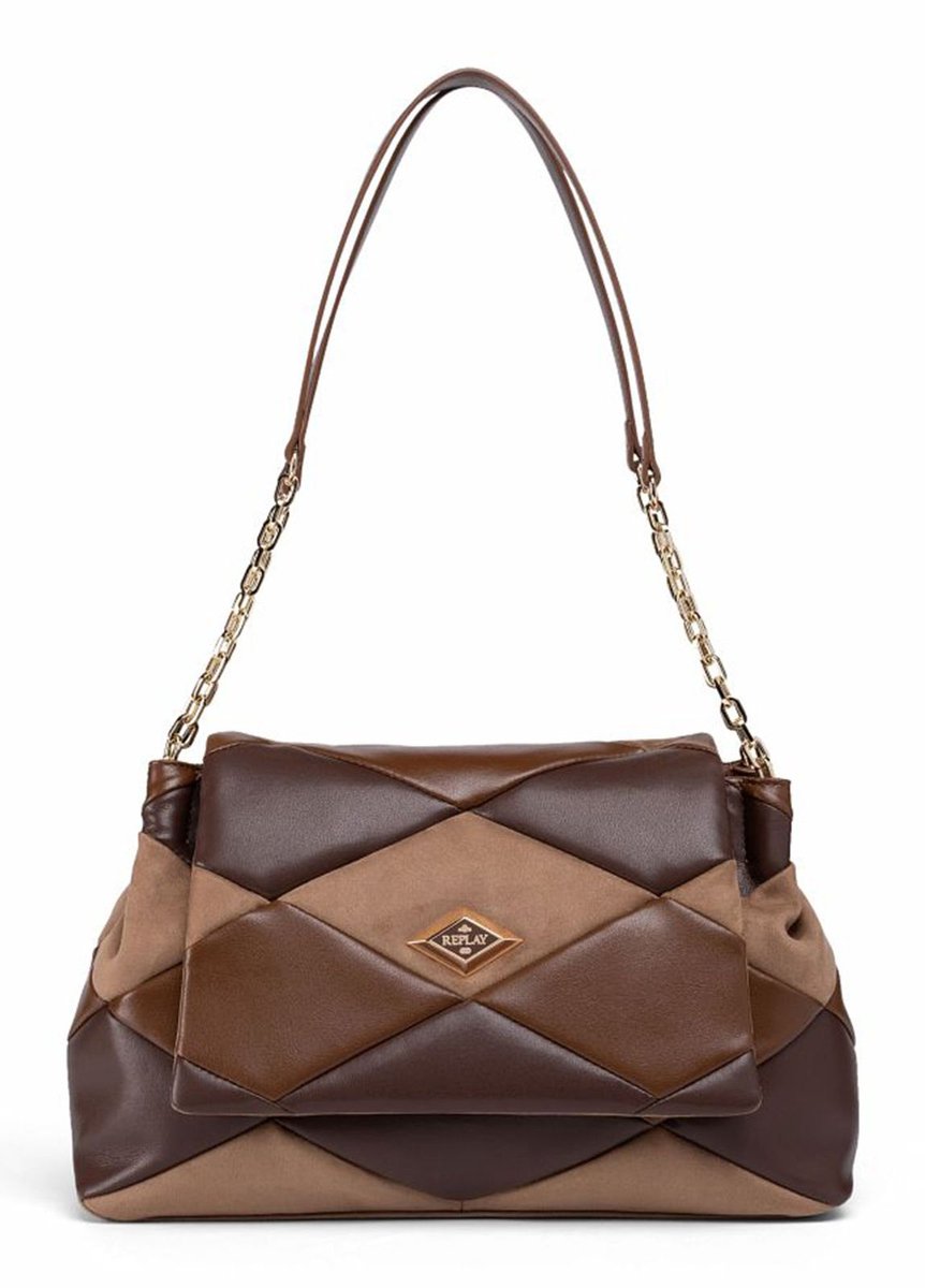 REPLAY schoudertas handtas Shoulder Bag Brown bruine