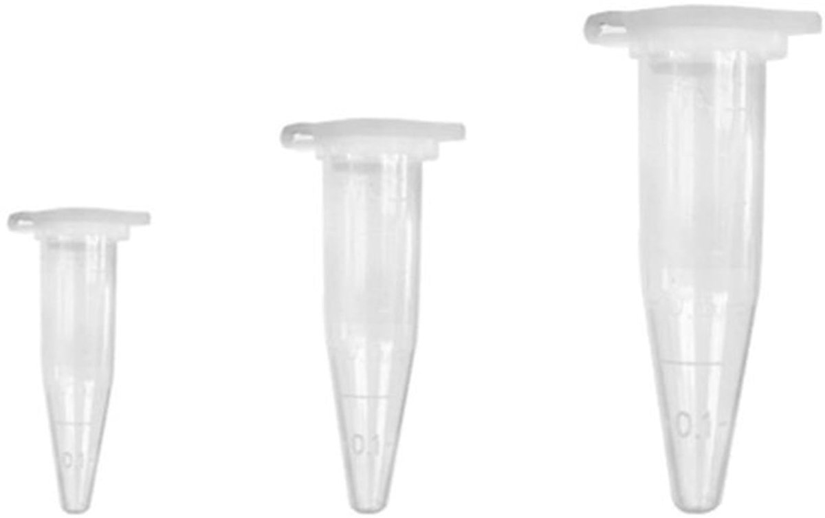 Centrifugebuizen 30 stuks - Wegwerp Kunststof - 0,2 ml / 0,5 ml / 1,5 ml - Conische Bodem - Snapfit Deksels - Perfect voor Monsters - Reageerbuis