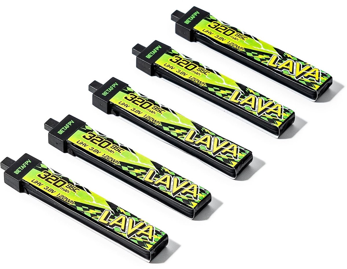 Solidchoice - Set van 5 LAVA II 1S 320mAh LiHV Batterijen met BT2.0 Connector