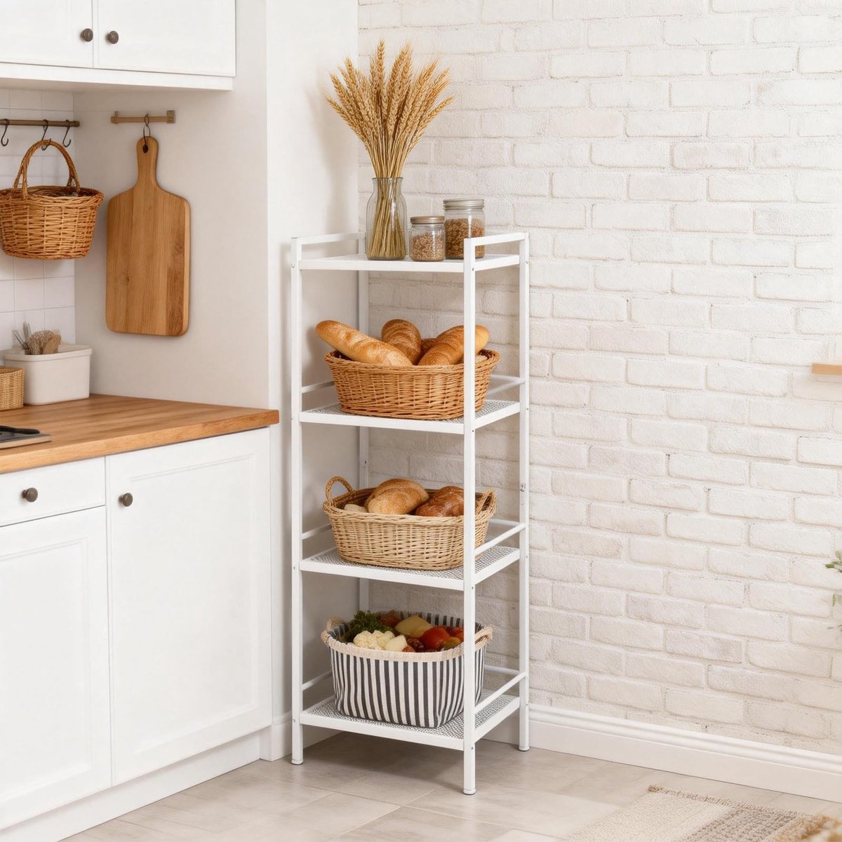 Solidchoice - Robuuste Staande Opbergplank met 4 Niveaus