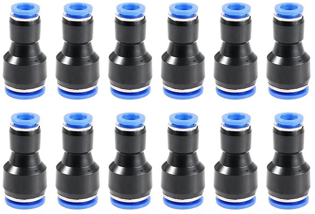 Solidchoice - Set van 12 Pneumatische Verbindingsstukken (8mm tot 12mm)