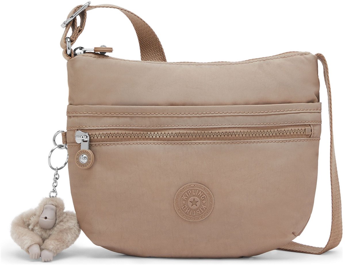 kipling schoudertas Basic Eyes Wide Open Arto S Small Crossbody S Tan Beige Taupe