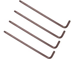Tamper Resistant Torx Sleutel T25, S2 Staal L-Vormige Ster Sleutel voor Thuis en Mechanische Reparaties - Set van 4 Stuks