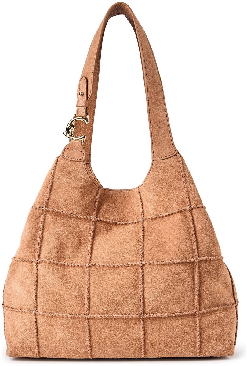 COCCINELLE Leren schoudertas C-Easy Check E Shoulder Bag Robin / Robin abrikoos