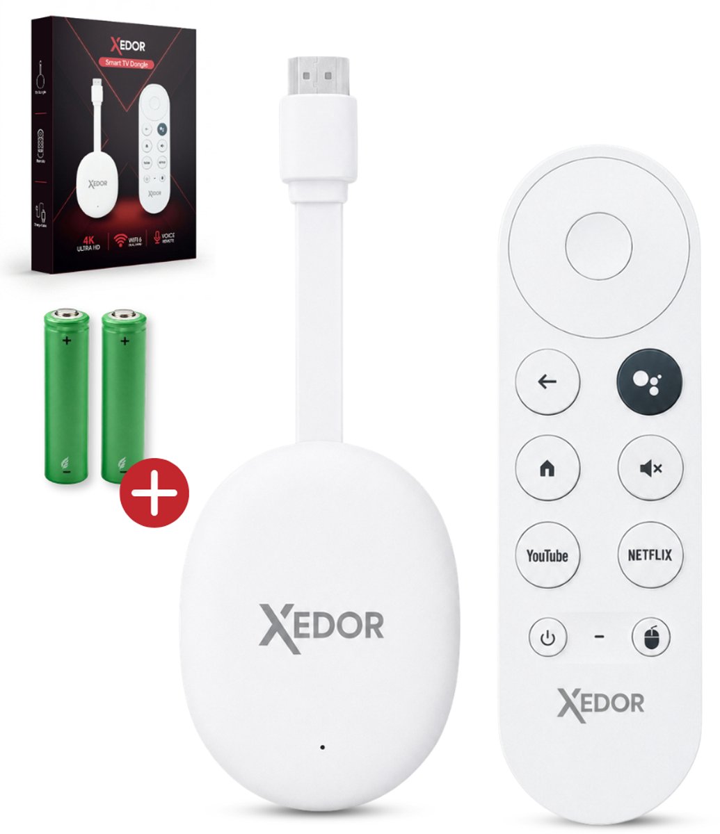 Xedor® Streamr - Android TV Box - 4K TV Stick - Streaming Box - TV Dongle - 16GB - WiFi 6 - Android 12 - Netflix, YouTube, Prime Video, Disney+ & Videoland - Wit