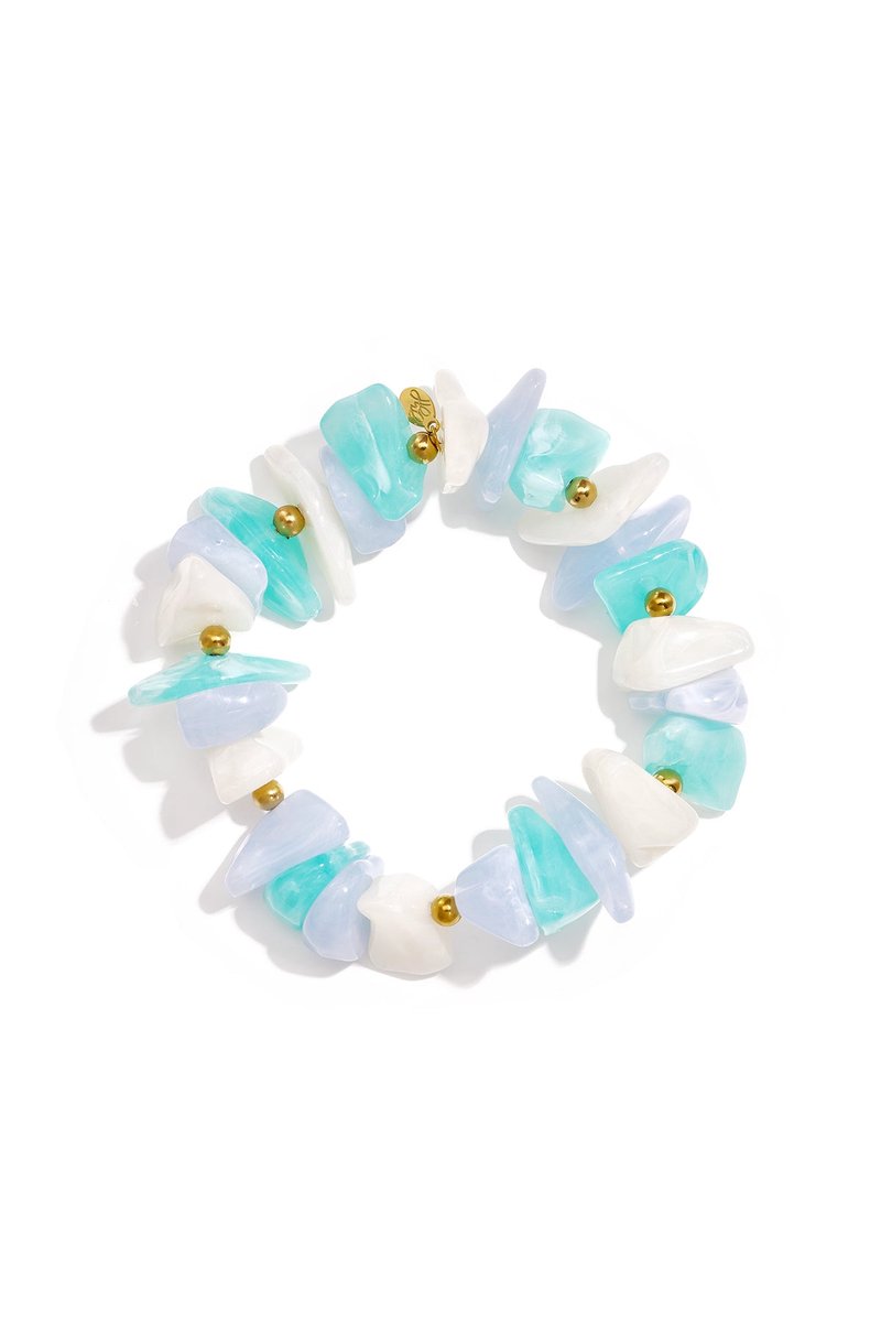 Lumi - Kralen Armband - Acryl - Stainless Steel - - Blauw
