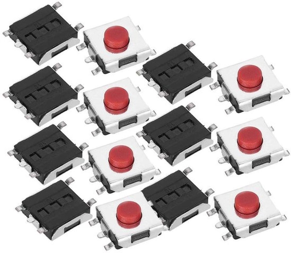 200 Stuks Tactiele Drukknopschakelaar - Micro Momentary Switch - Hoge veiligheidsprestaties - 6 x 6 x 3,1 mm - Assortiment Kit - Voor div...