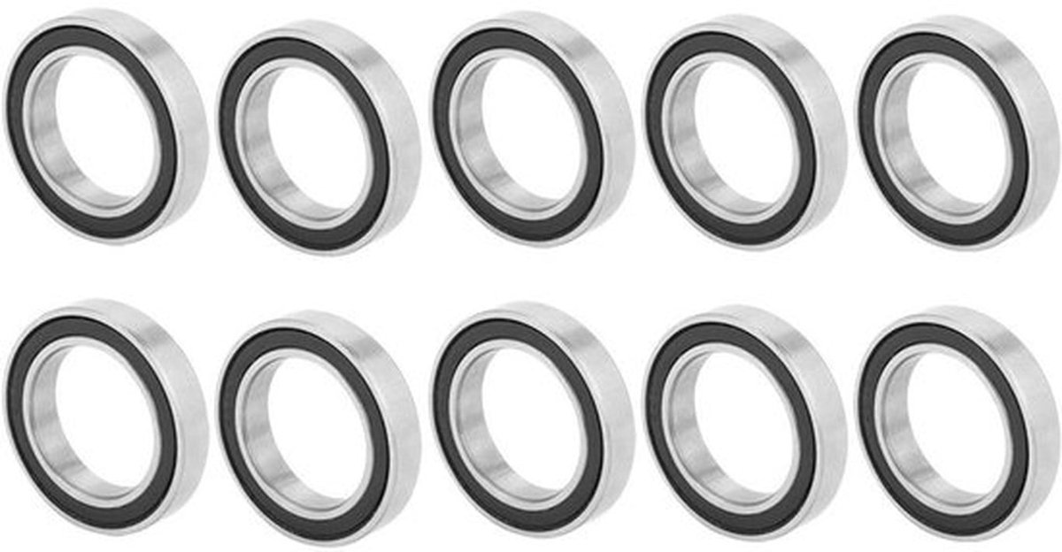 Lagers 10 Stuks - Diepe Groef Lagertjes - Sealed Rubber - 17mm x 26mm x 5mm - Hoogwaardige Staal - Geluidsreductie - Skateboardlagers