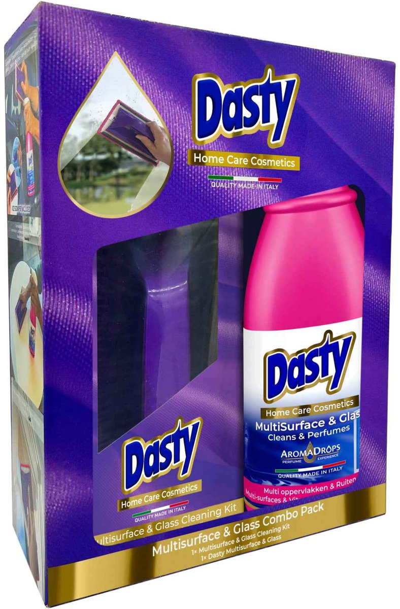 Dasty Ruitenreiniger Schoonmaakset met Raamwisser en Microvezeldoek