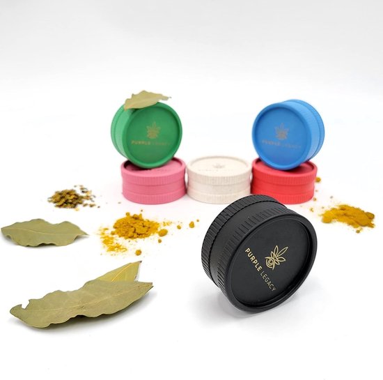 Afbreekbare Pollen Grinder Set - Wit - 2-delig - Van Plantaardige Vezels - Voor het Versnipperen van Kruiden en Specerijen — afbeelding 4