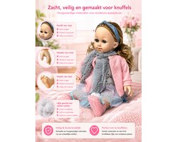 Knuffelpop met zacht lijfje en Vinyl - Met Geluid Twinkle Twinkle Little Star - Babypop - Acryl ogen - 40CM Speelgoedpop