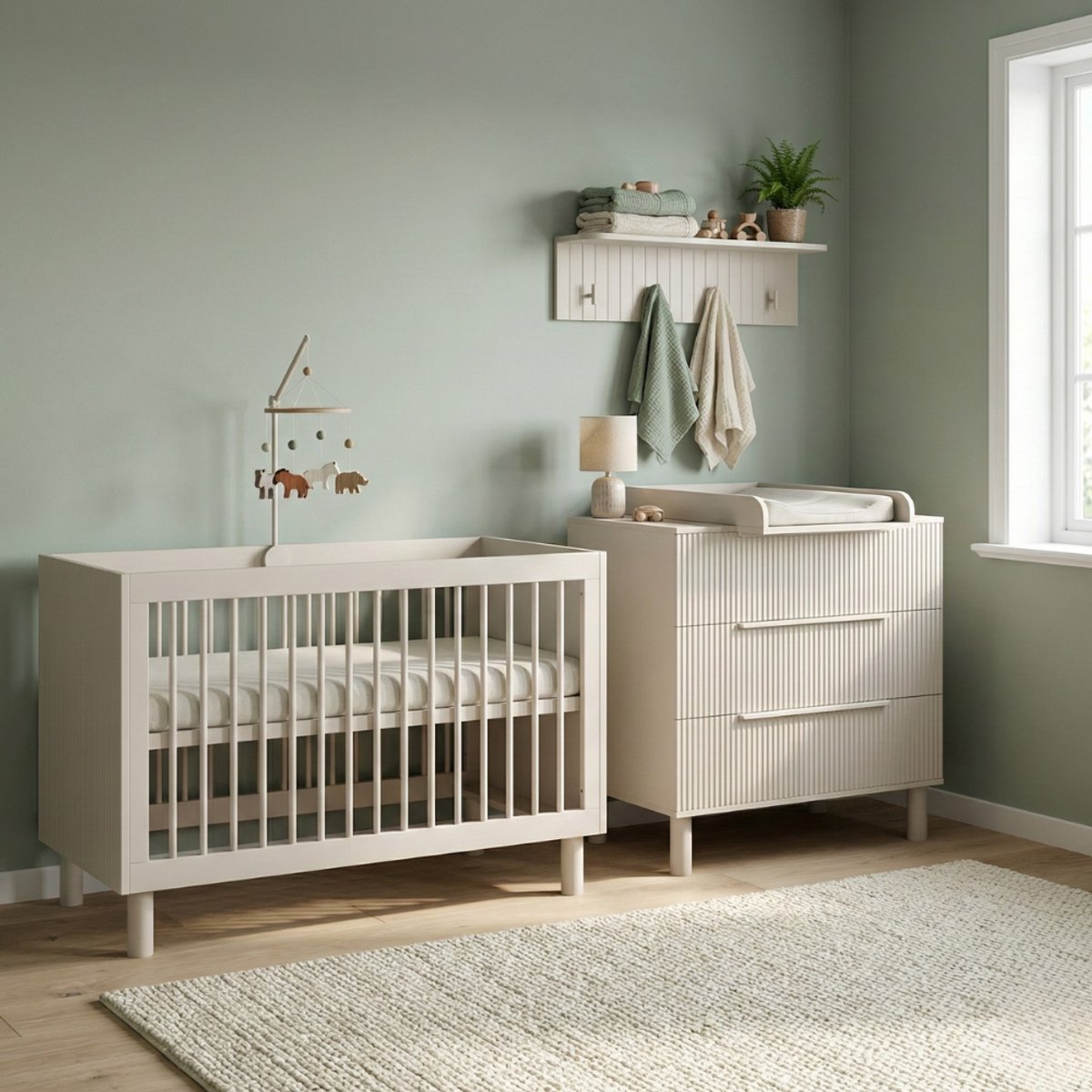 Born Lucky Delgado Babykamer 2-Delig – Ledikant en Commode – Vanaf Geboorte tot ca. 2,5 Jaar
