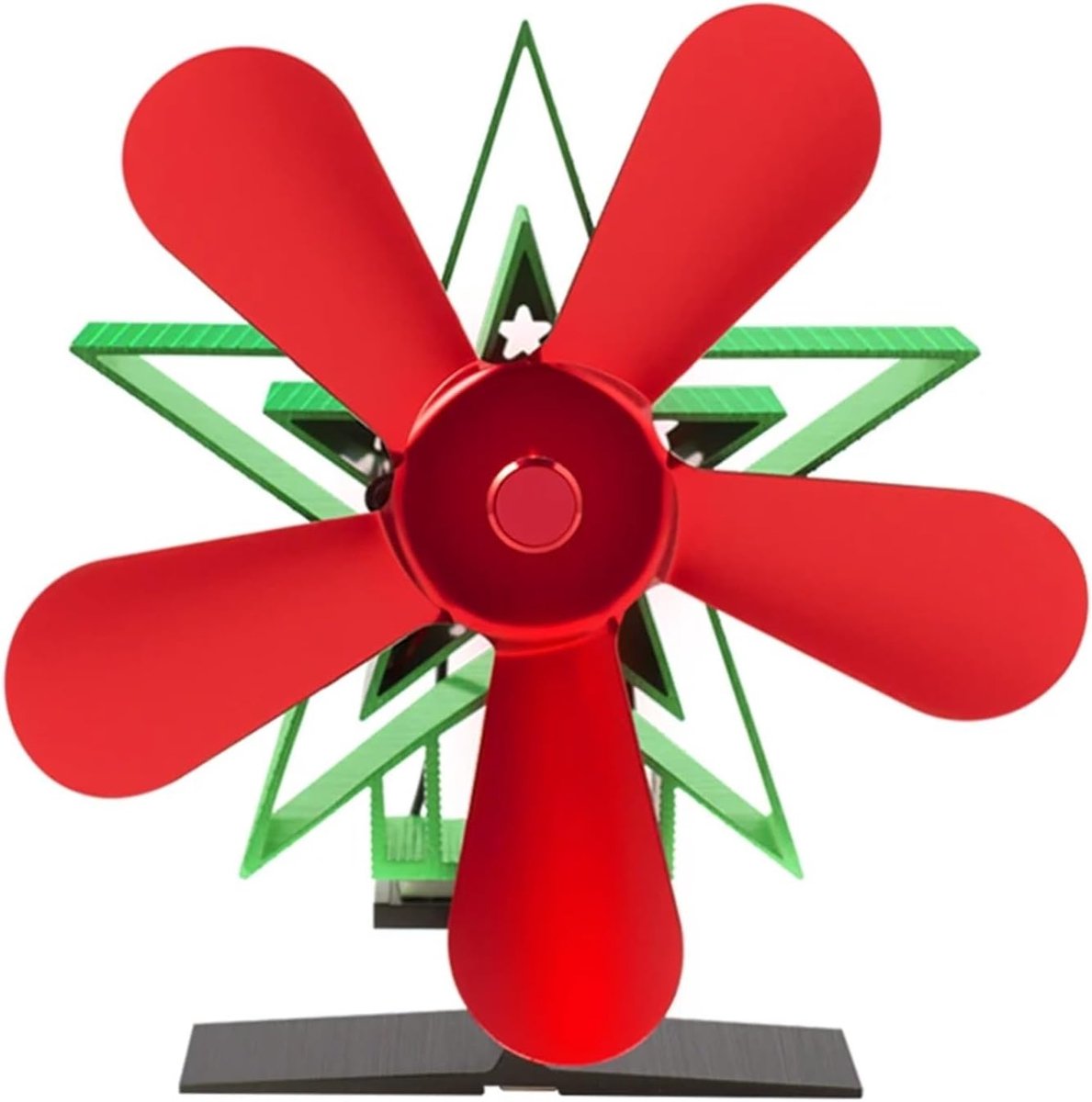 Haardventilator - Kachel ventilator - Warmte verdelen - Warmte aangedreven - 4/5 bladen - Zwart