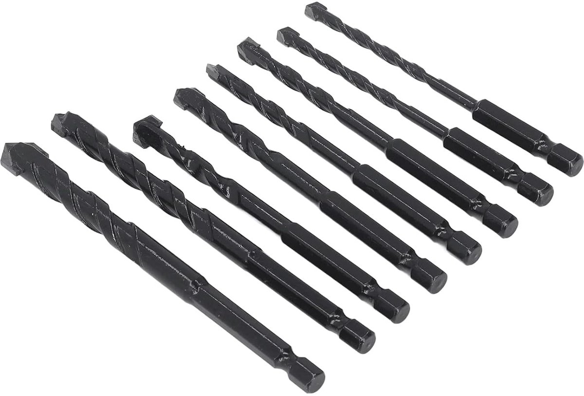 Steenborenset 8 Delig - Metaalboren Betonboren - Materiaal Boren - Gecementeerd Carbide - 5 tot 12 mm - Metaal