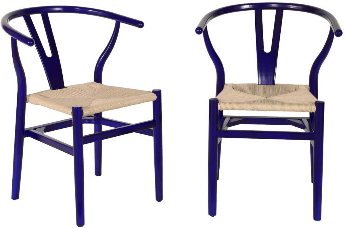 sweeek - Set van 2 stoelen van hout met touw vintage - cecile