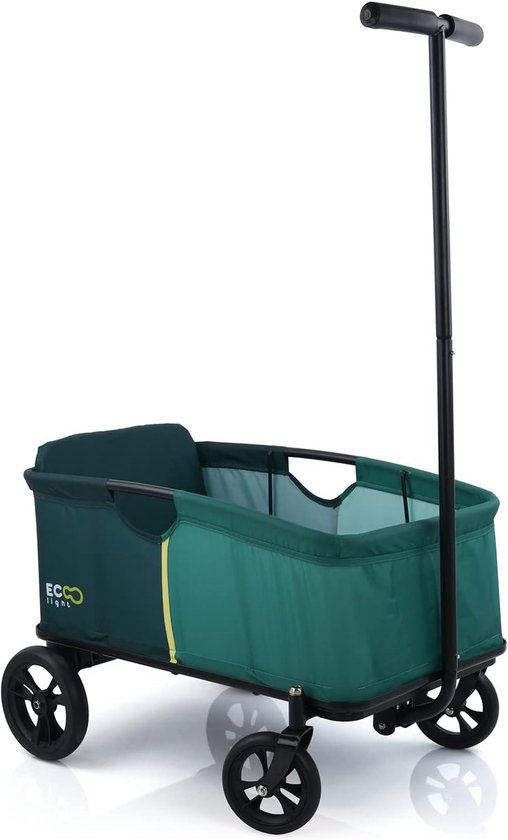 Bolderwagen Eco Light Stabiel Inklapbaar met Zitkussen - 1 Kind - Belastbaar tot 50 kg - Groen Bolderkar van Childhome — afbeelding 5