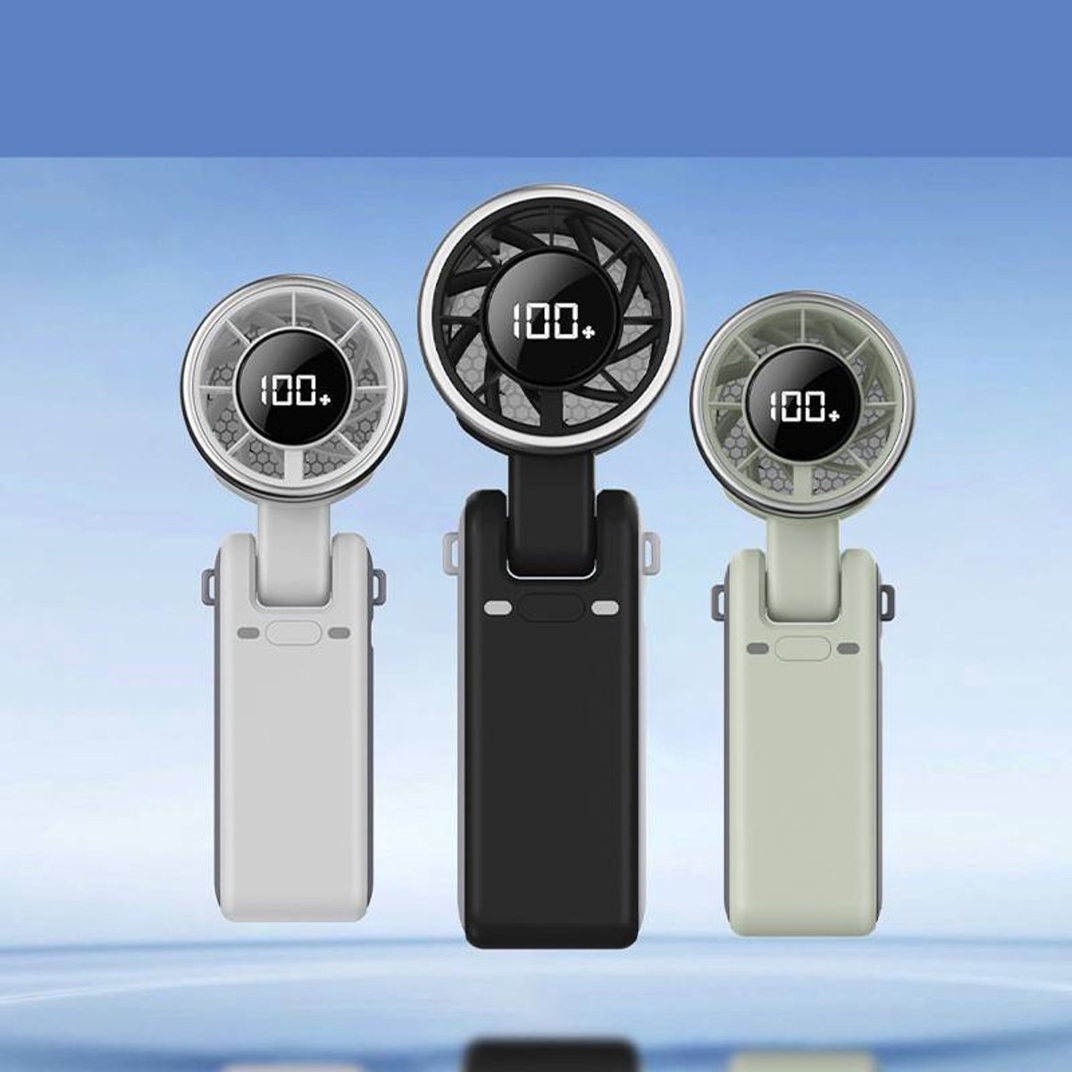 Draagbare Turbine Handventilator Wit, Mini Persoonsventilator met 3600mAh oplaadbare accu, levert koele wind, batterijgevoed, voor reizen en strandvakantie, geschikt als cadeau voor mannen en vrouwen