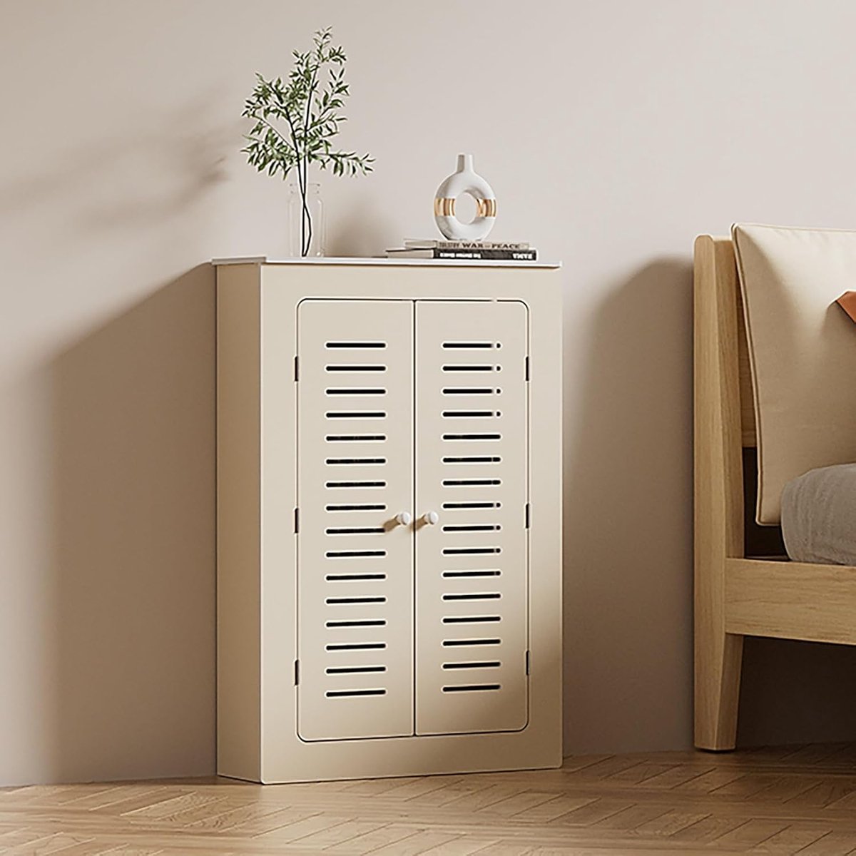 Radiator Cover - Verwarming Kast - Ruimte Organiseren - MDF Constructie - L70xH60cm - Wit