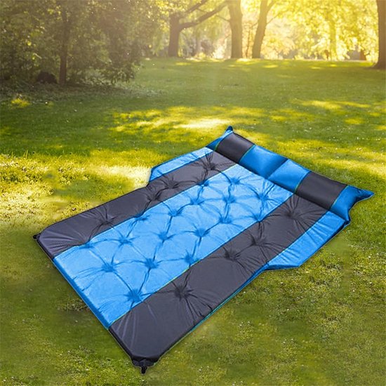 Automatisch Luchtbed - Slaapmat Auto - Kamperen en Reizen - Automatisch Opblazen - 180x132x5 cm - Blauw — afbeelding 5