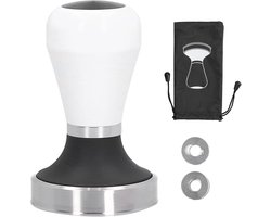 Koffiestamper - Espresso pers - Koffiebereiding thuis - Roestvrijstalen basis - 585 mm - Zilver