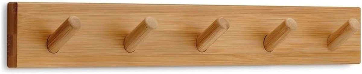 Wandkapstok Hout - Muurhaakrek - Ruimte Organiseren - Gladde Afwerking - 5 Haken - Niet ge