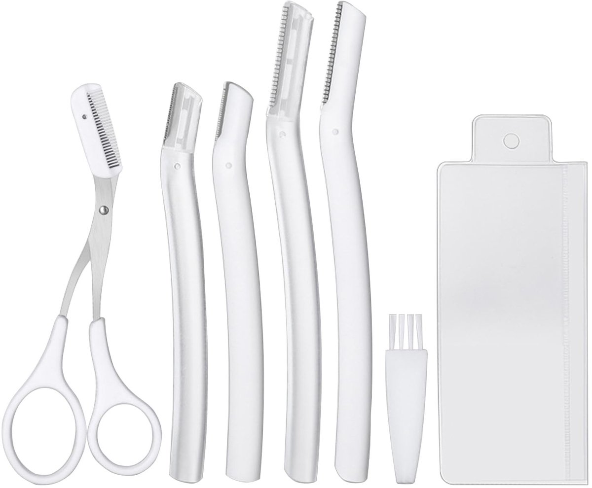Dailygoods - 7-pack Gezichtsscheerapparaat voor Dames, Opvouwbaar en Handig