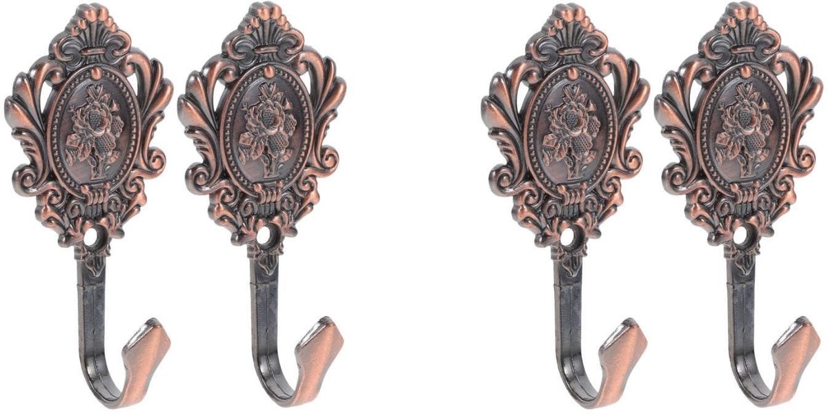 Dailygoods- Gordijnhaken 4 Stuks - Wandhaken - Gordijnhouders - Douchegordijnhaken - Kledinghaken - Eenvoudig te Installeren