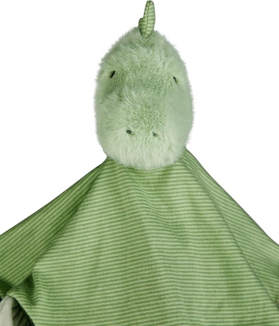 Knuffeldoek Dino - Speendoekje Baby - Troosten en Spelen - Met Bijtring - 11 x 24 cm - Groen — afbeelding 4