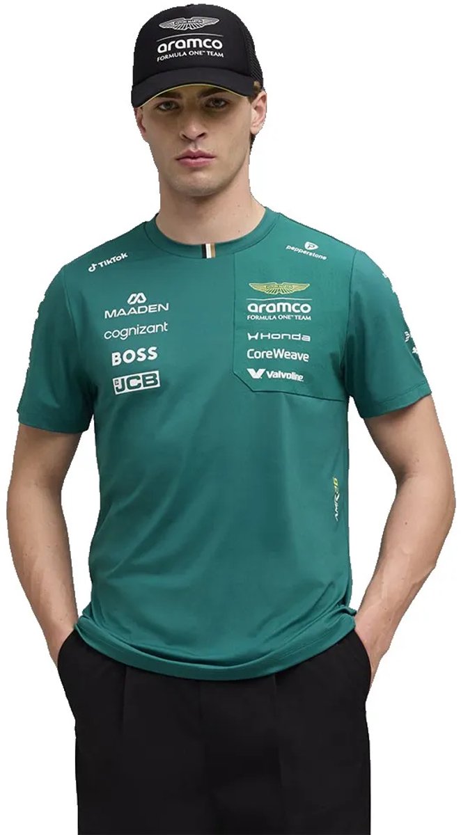 Puma X Aston Martin F1 Replica T-shirt Met Korte Mouwen L Man Groen