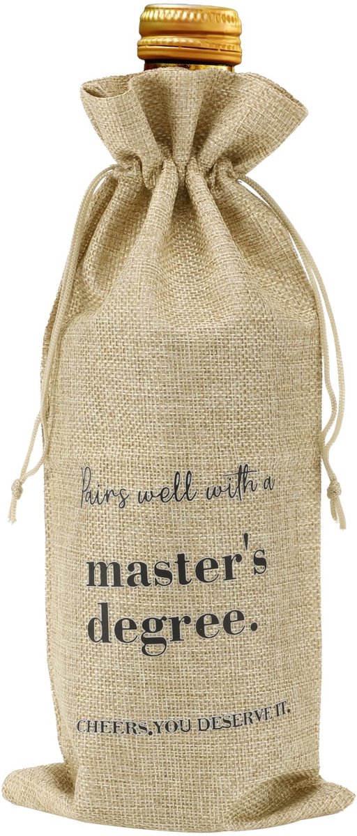 Dailygoods- Wijntas met trekkoord - Cadeautas - Herbruikbaar - Duurzaam polyester - Hoedpatroon - Geschikt voor feesten en opbergen - Geschenktas