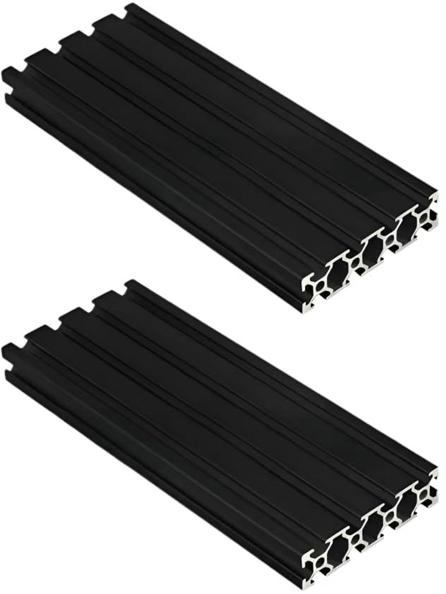 Dailygoods- Alu Profiel 400mm - 2 Stuks - T-groef - Anodized Aluminium - Lineaire Rail - Geschikt voor 3D Printers/CNC
