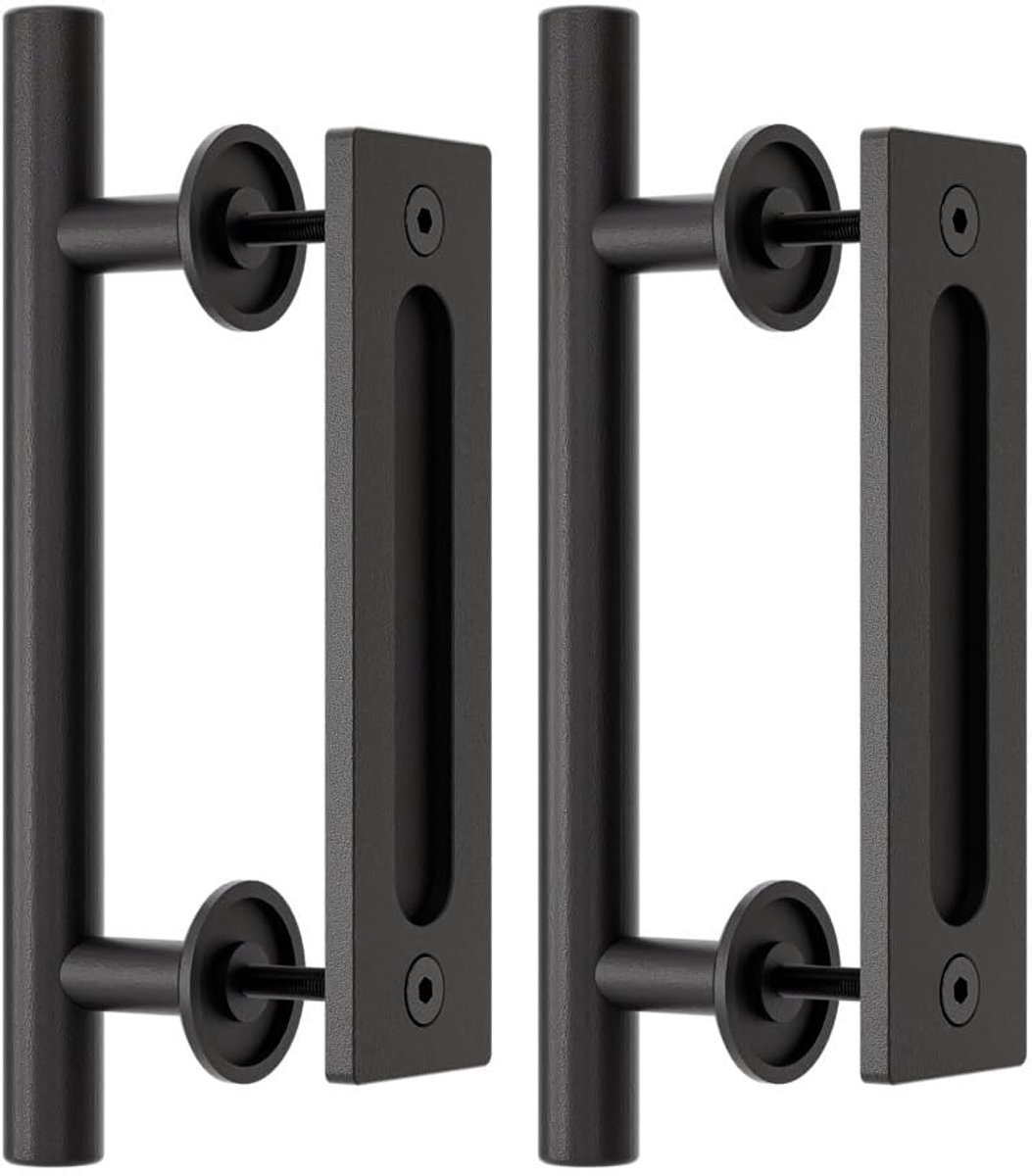 Dailygoods- Schuifdeurgreep 24 cm - Zwarte Deurgreep - Handgreep - Duurzaam Koolstofstaal - Eenvoudige Installatie - Antivingerafdruk Matte Afwerking