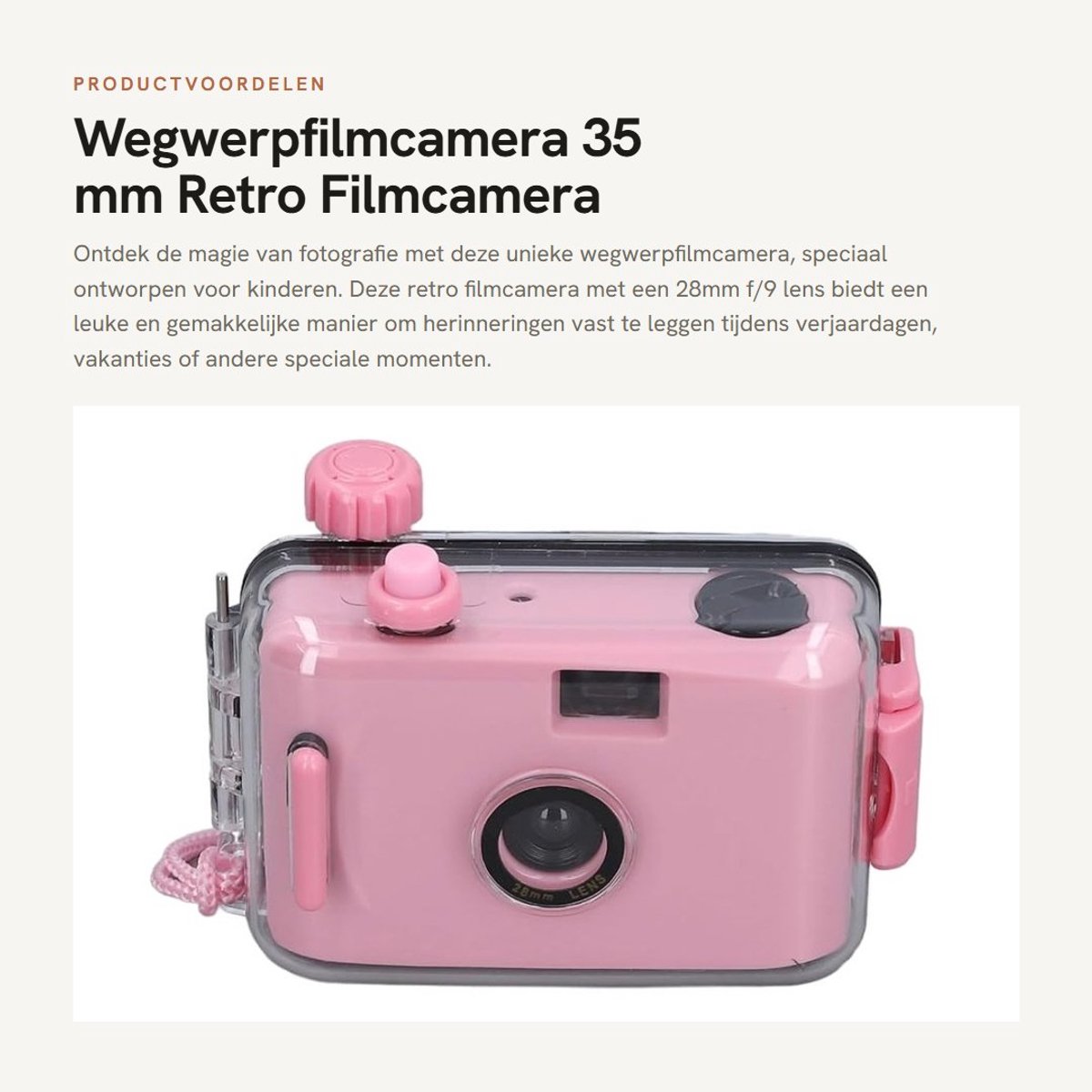 Dailygoods- Wegwerpfilmcamera 35 Mm - Retro Camera - Waterdichte Camera - Lichtgewicht Camera - 28MM F/9 Lens - Eenvoudig te gebruiken - Filmcamera