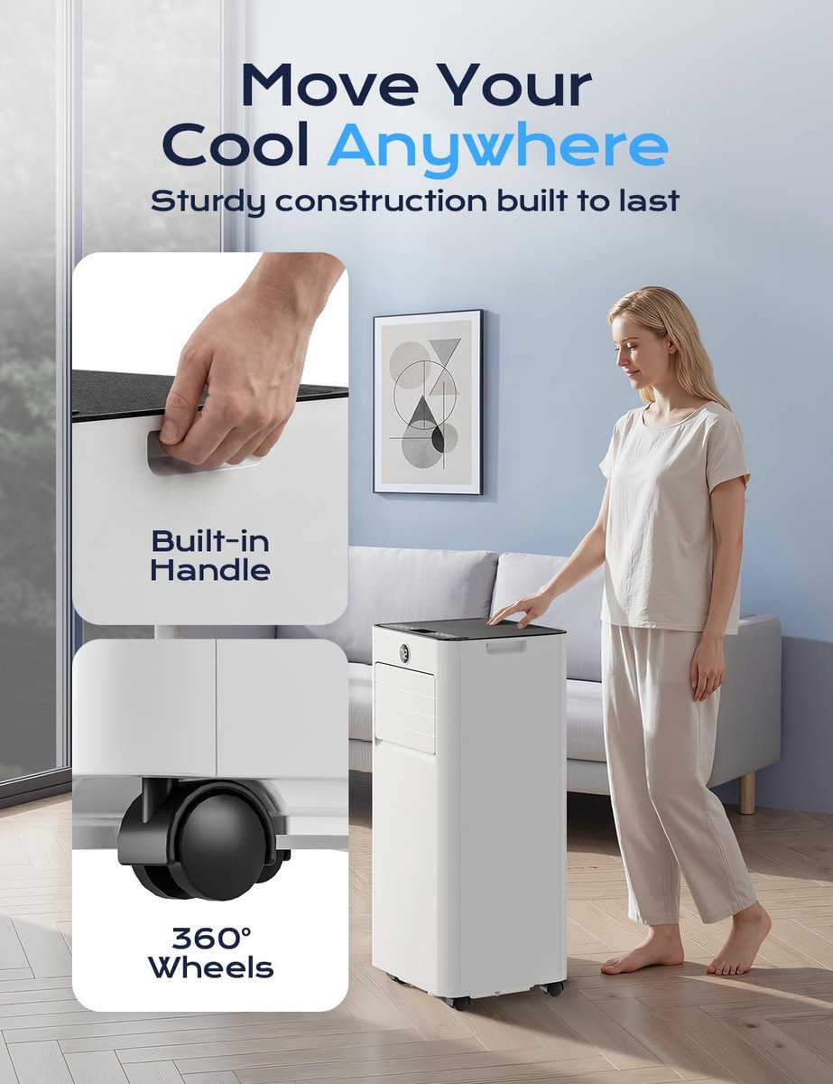 Mobiele Airco - Koeler Ventilator - Ruimte Koelen - Stil 4-in-1 Apparaat - Tot 28 m² - Wit thumbnail 3