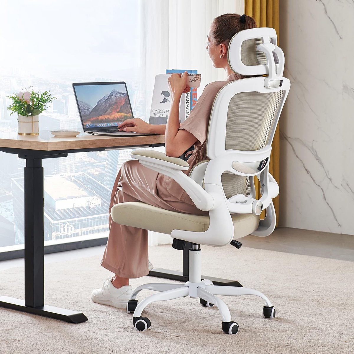Dailygoods- Bureaustoel Ergonomisch - Bureaustoelen voor Volwassenen - Gamingstoel - Bureaustoel met Wieltjes - Hoge Rugleuning - Verstelbaar tot 150 kg - Kantoorstool