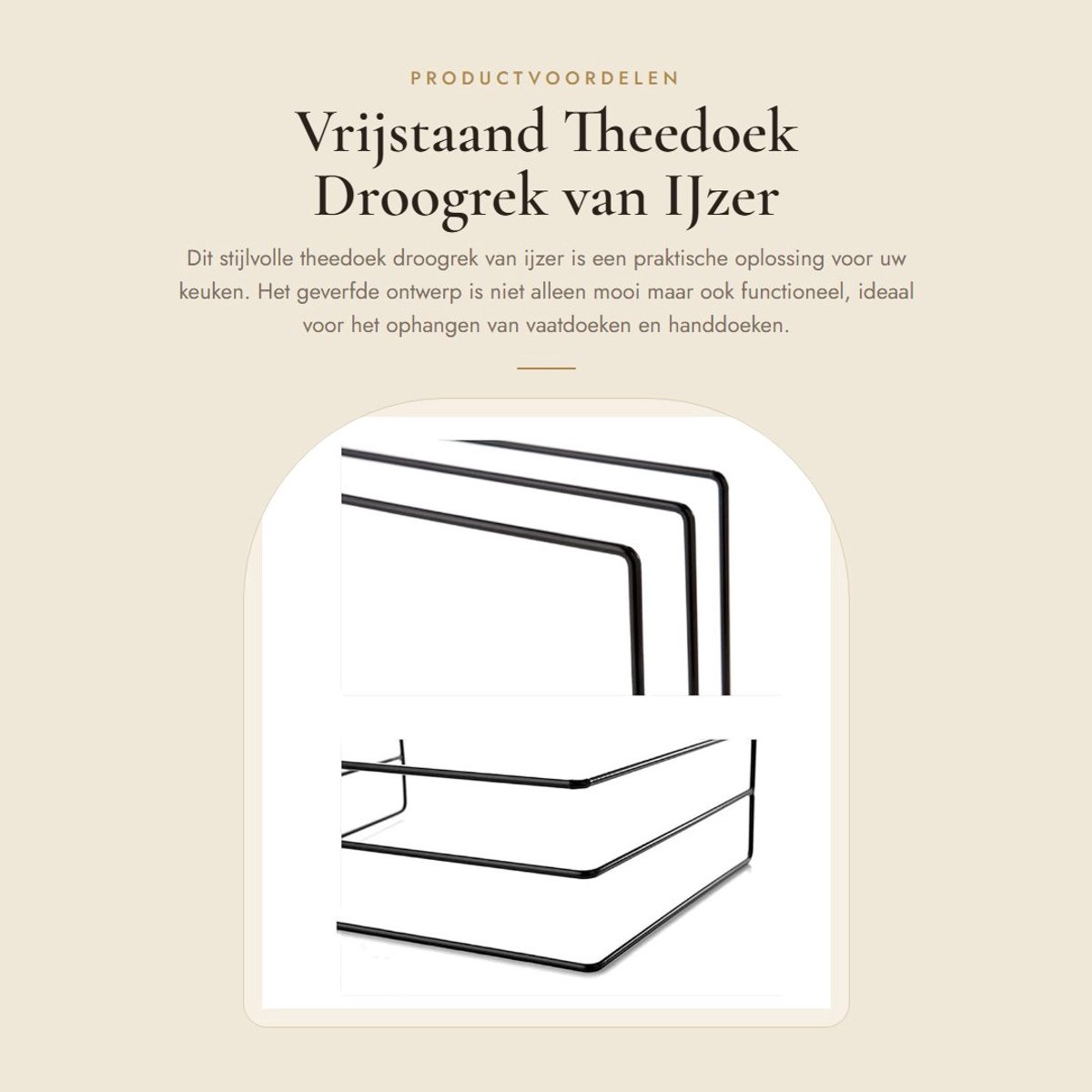 Dailygoods- Theedoek Houder Roestvrij Staal - Vaatdoekhouder - Vrijstaand - Keuken Organizer - Handdoekenrek - Stijlvol Ontwerp