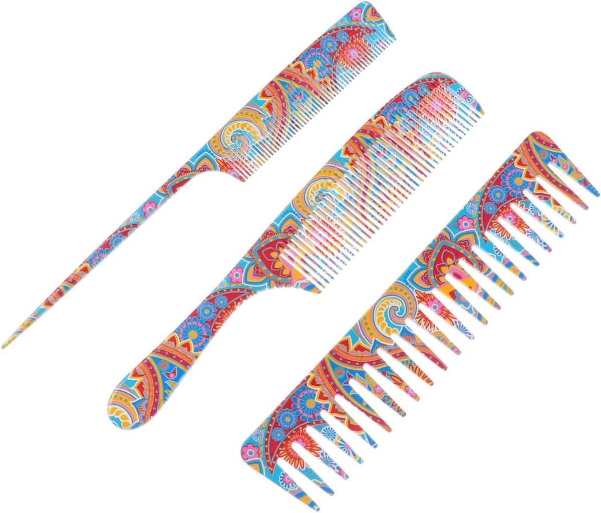 Kam Gereedschap Set - Haarstyling Tools - Kapsels Maken - Elastische Tanden - 3 Stuks - Diverse Kleuren