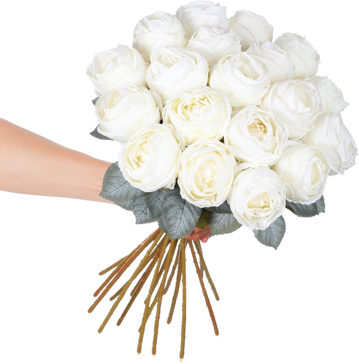 Dailygoods- Kunstrozen - Realistische Bloem - 50 cm Lang - Nepbloem - Tafeldecoratie - Bru