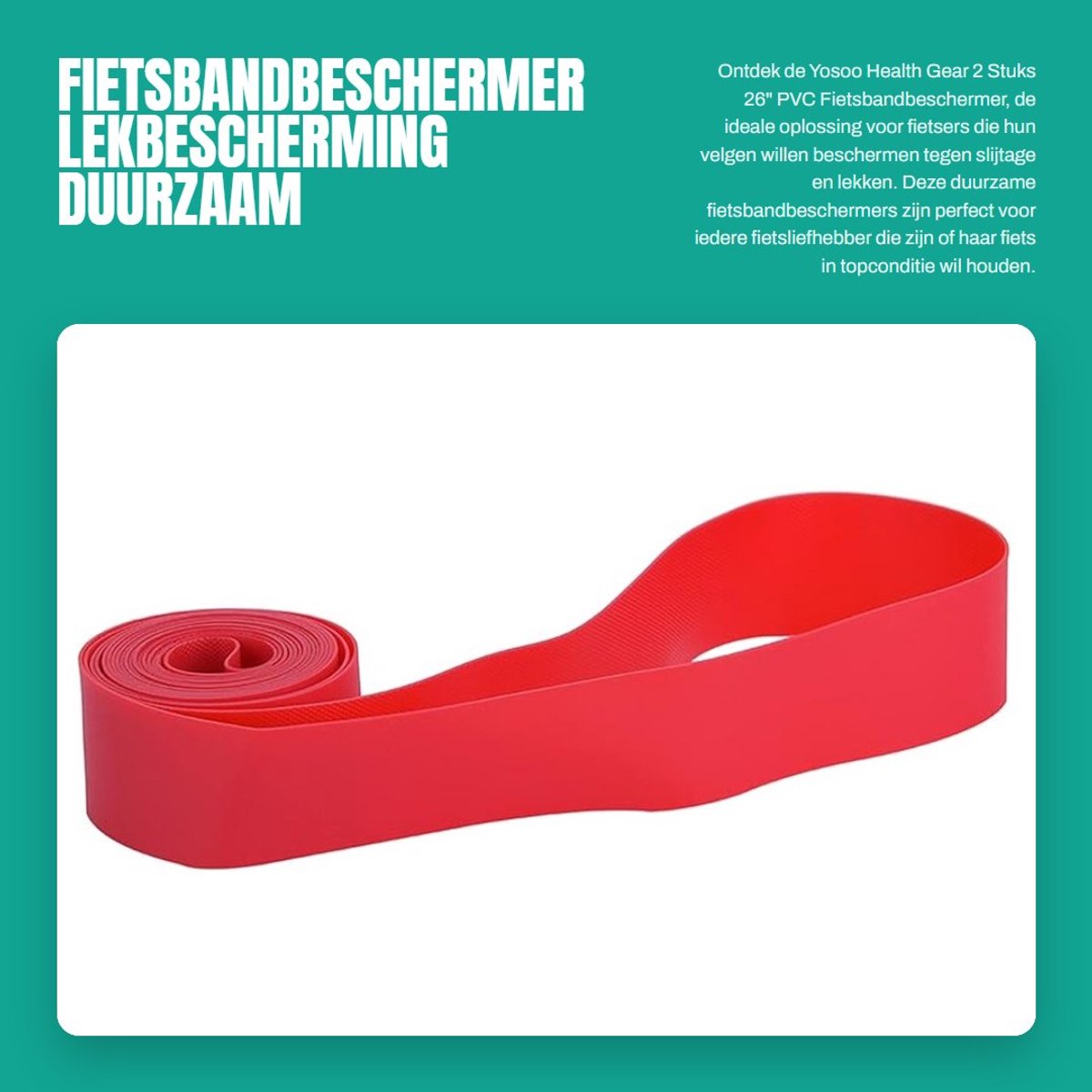 Dailygoods- Fietsbandbeschermer Duurzaam - Velgrand Bescherming - Wielbescherming - Inleg Accessoire - Set van 2 - 26 Inch - Velgband