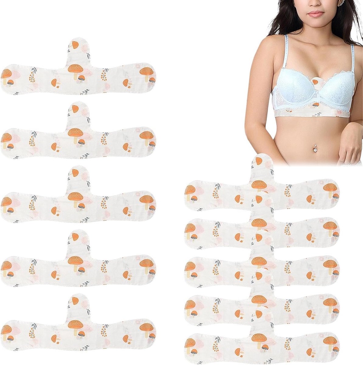 Zweetpads Voor Bh - Beschermingsinzetstukken Absorberend - Actieve Levensstijl - Snel Absorberend - 10 Stuks - Wit