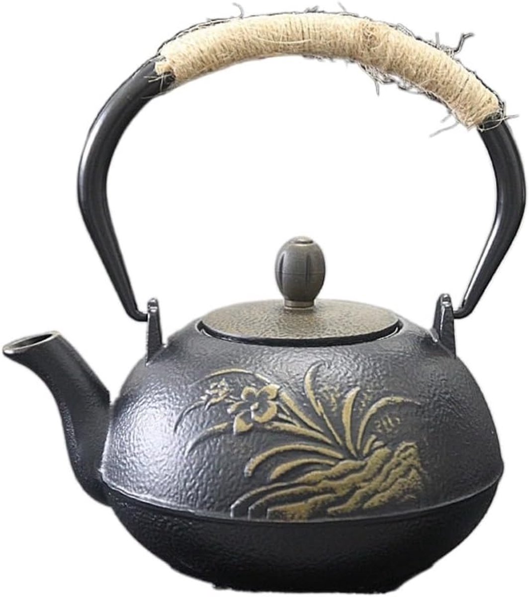 Gietijzeren Theepot - Japanse Ketel - Water Koken - Traditioneel Design - 900 ml - Zwart