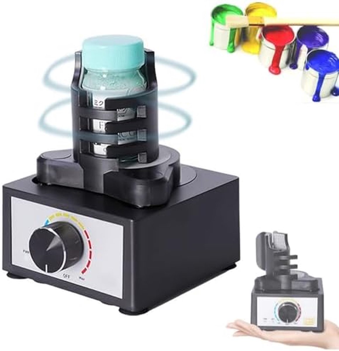 Mini Vortex Mixer Verf & Inkt Menger Snel Mengsels Maken Instelbare Snelheid 10-100ml Containers Zwart
