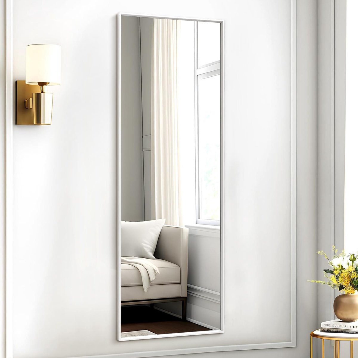 Dailygoods - AAZZKANG Spiegel, volledige lengte, grote hangende spiegels met metalen frame