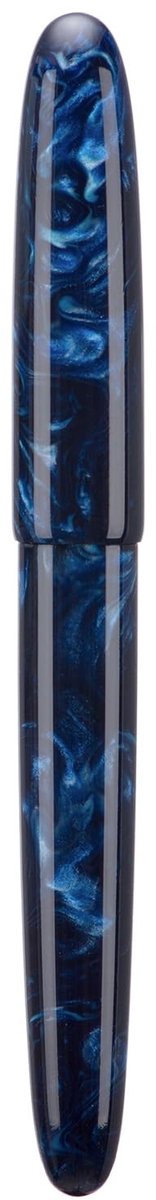 Dailygoods - Asvine C80 Vulpen met medium (M) #8 penpunt, grote handwerkpen met inkt-converter en pennendoosje, verzamel-set, blauw (Galaxy Blue)